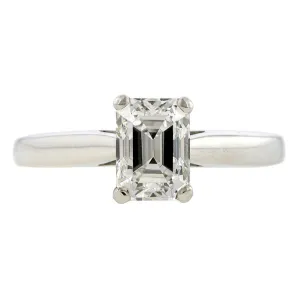 Vintage Tiffany & Co. Solitaire Engagement Ring, Emerald cut 1.16ct