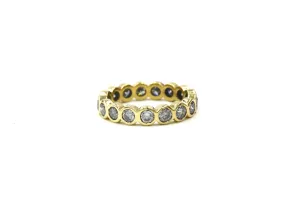 Wallace Hammered Bezel Diamond Full Eternity Band