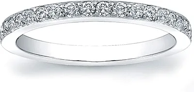 Wedding Band with Pave-Set Round Diamonds- 1/3ct tw
