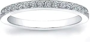 Wedding Band with Pave-Set Round Diamonds- 1/3ct tw