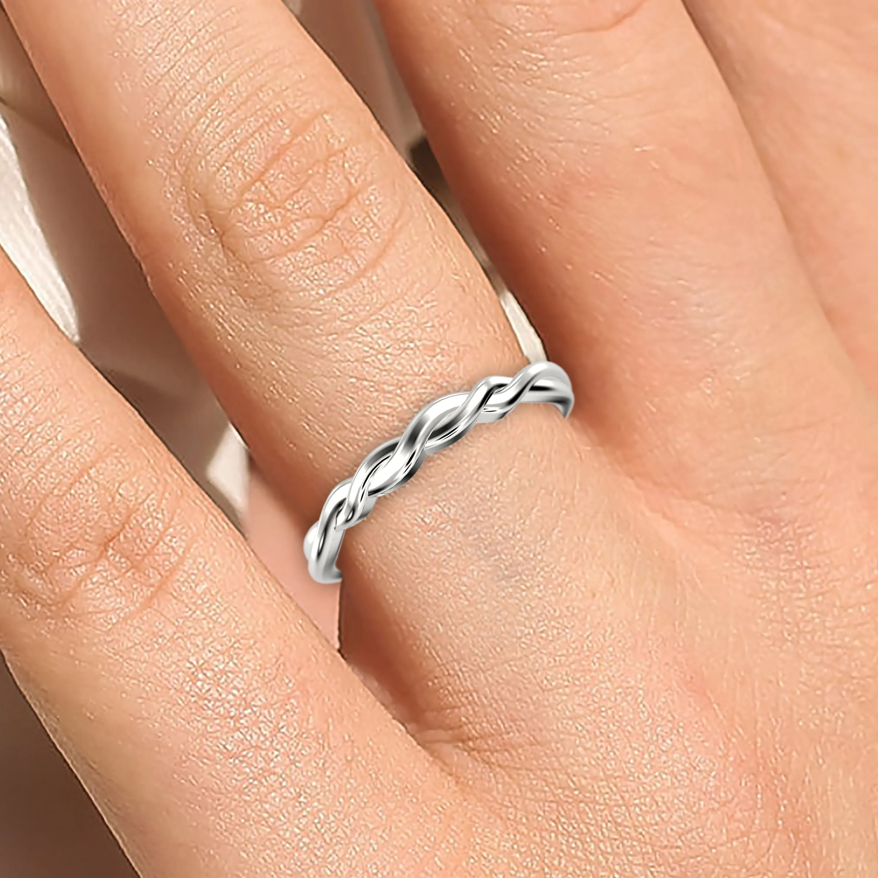 Wedding Ring 18K Gold Over Silver Twisted Vine Wedding Band