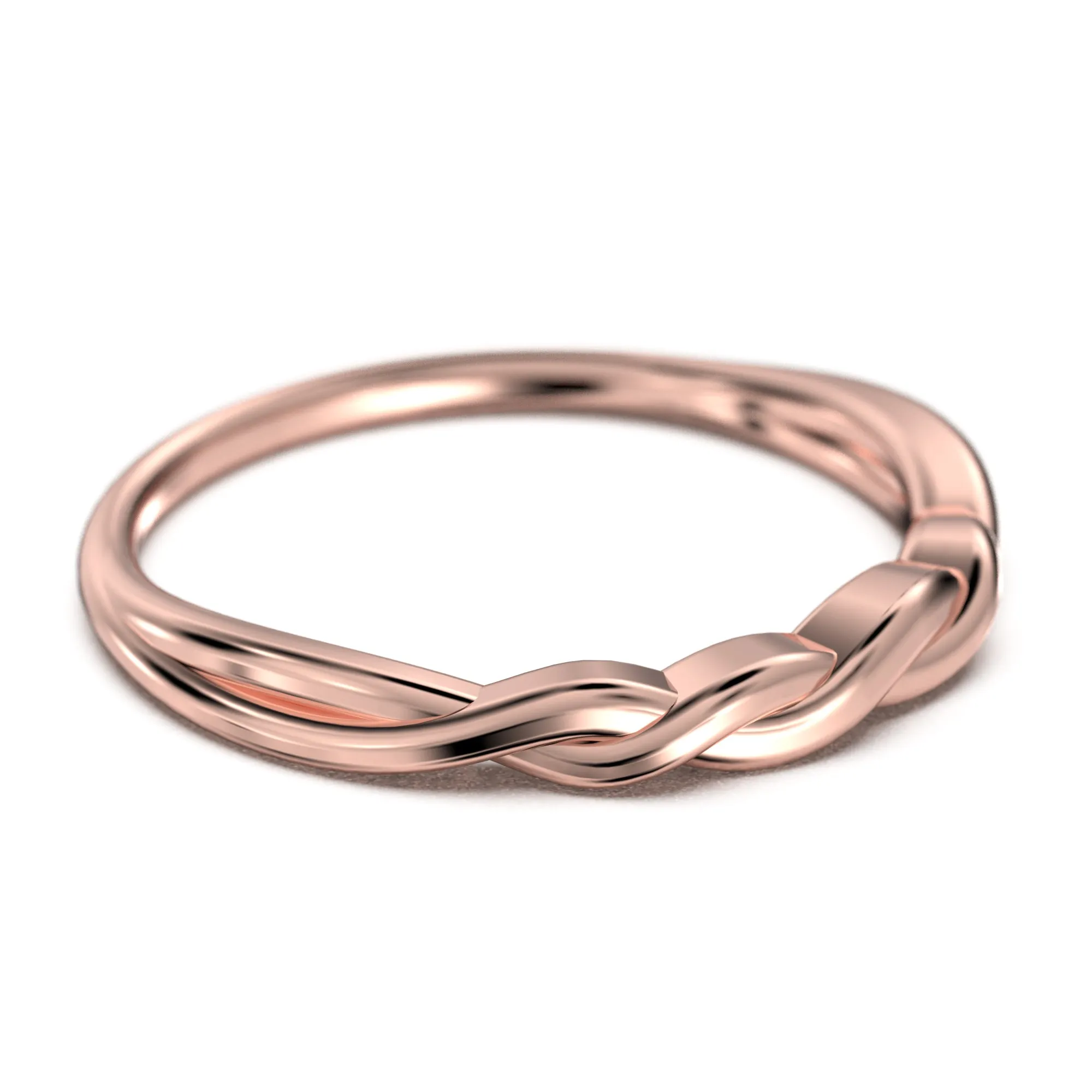 Wedding Ring 18K Gold Over Silver Twisted Vine Wedding Band