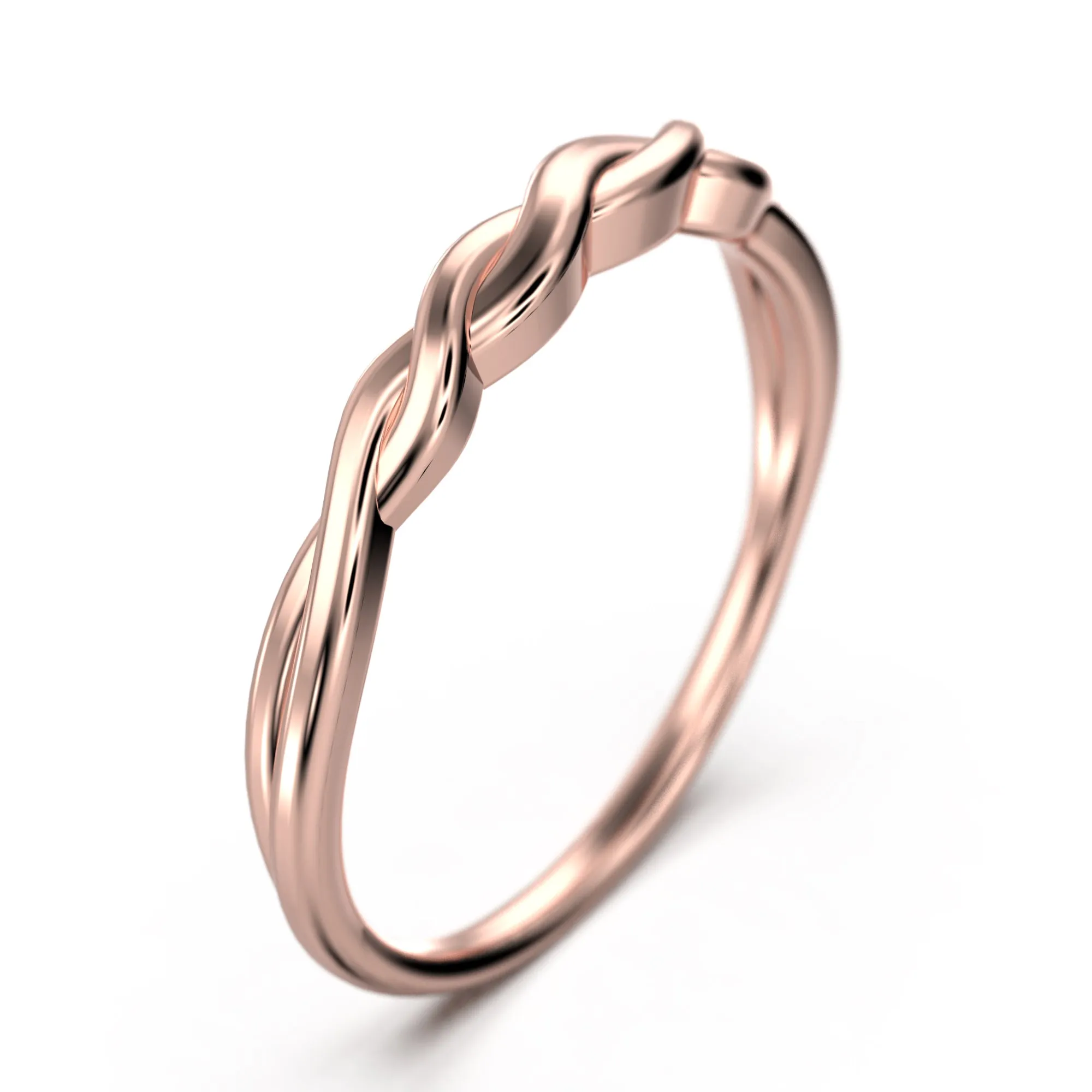 Wedding Ring 18K Gold Over Silver Twisted Vine Wedding Band
