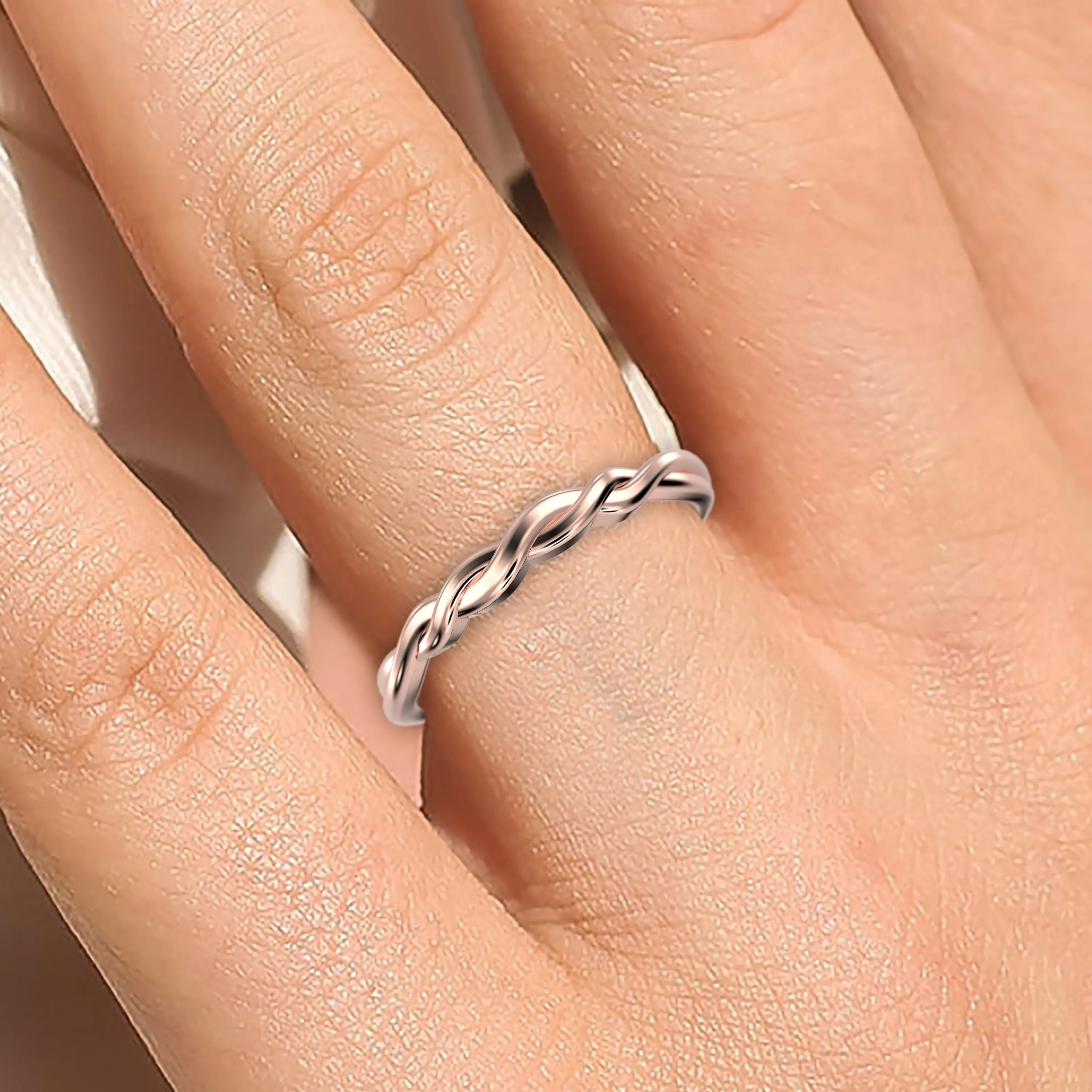 Wedding Ring 18K Gold Over Silver Twisted Vine Wedding Band