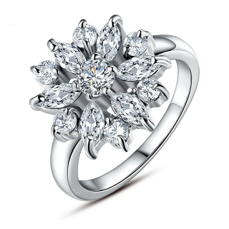 White Gold Color Cubic Zircon (Wedding Ring)