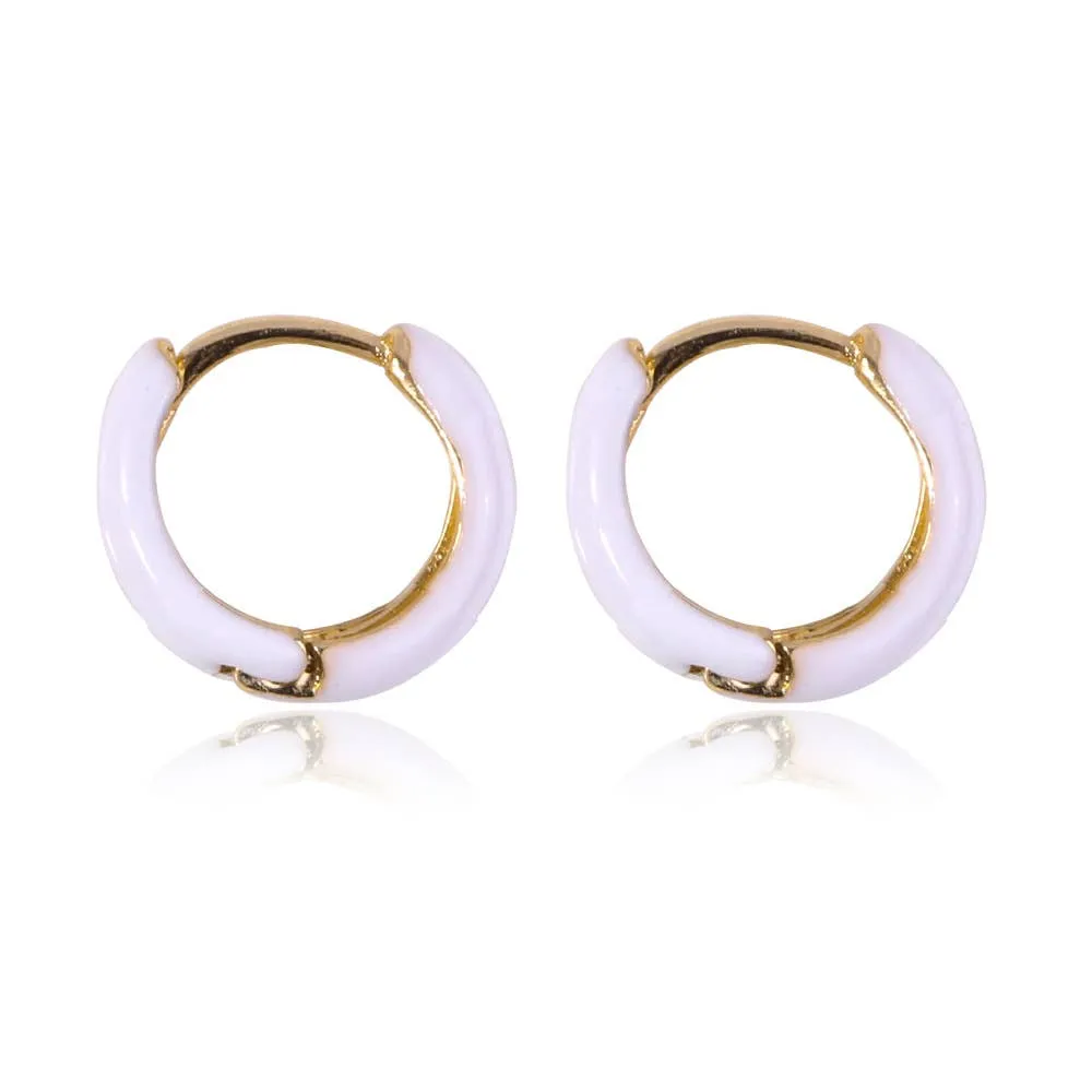 White Oil Drop Earrings