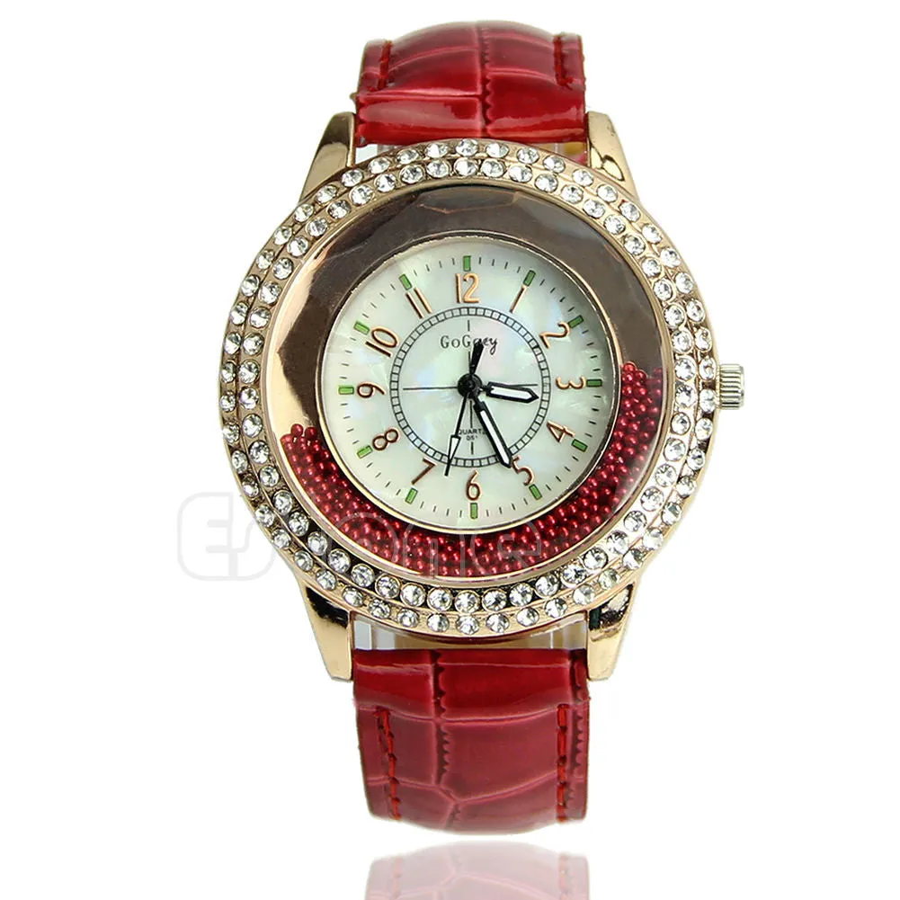 Women's Designer Crystal Venetian Quartz Watch - Red