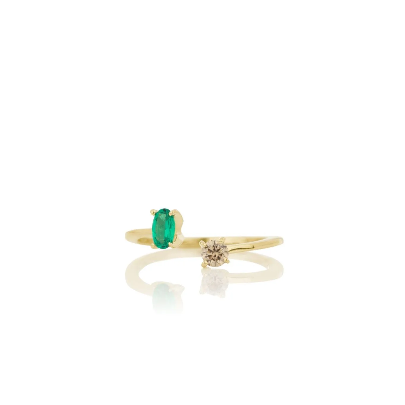 Women's emerald and diamond ring