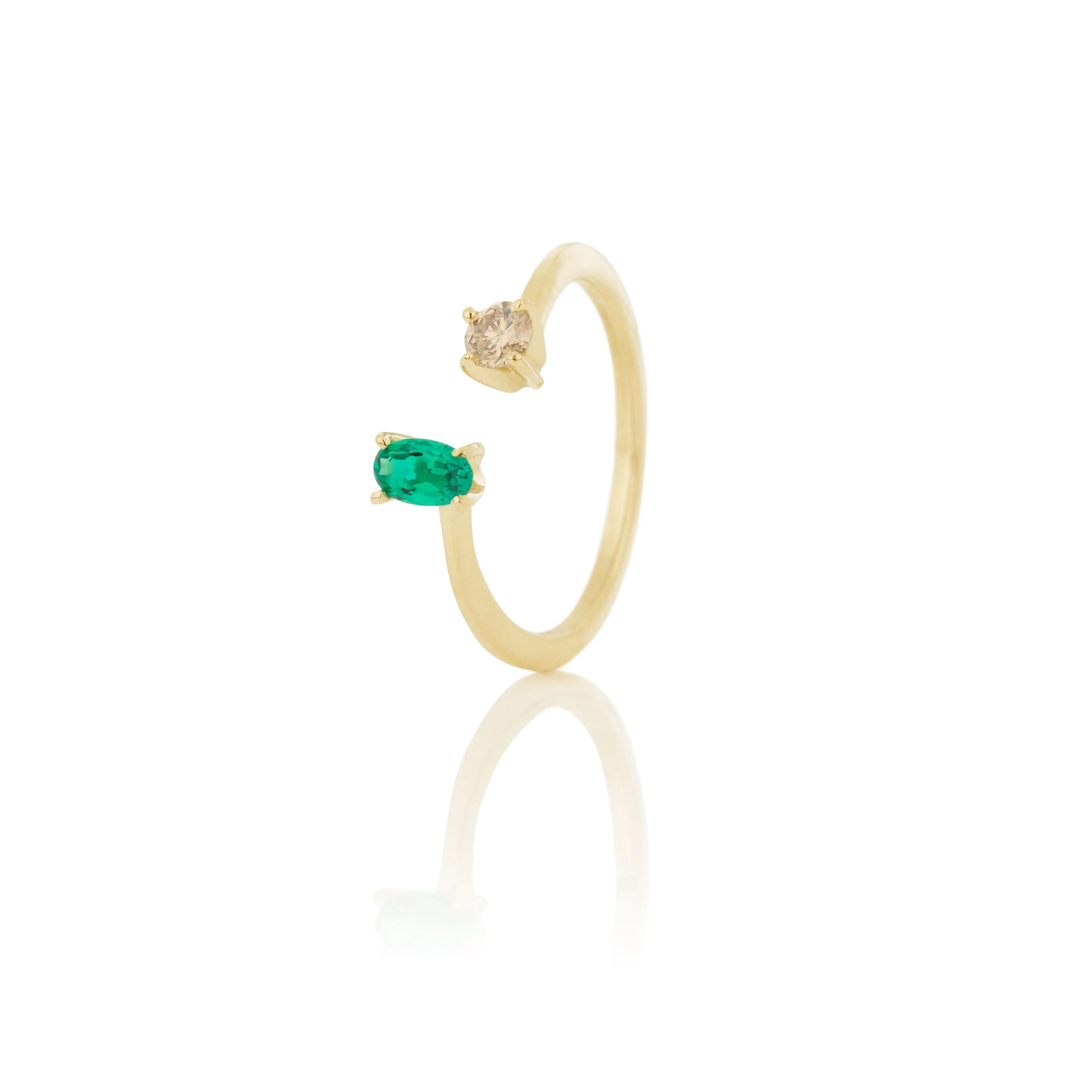 Women's emerald and diamond ring