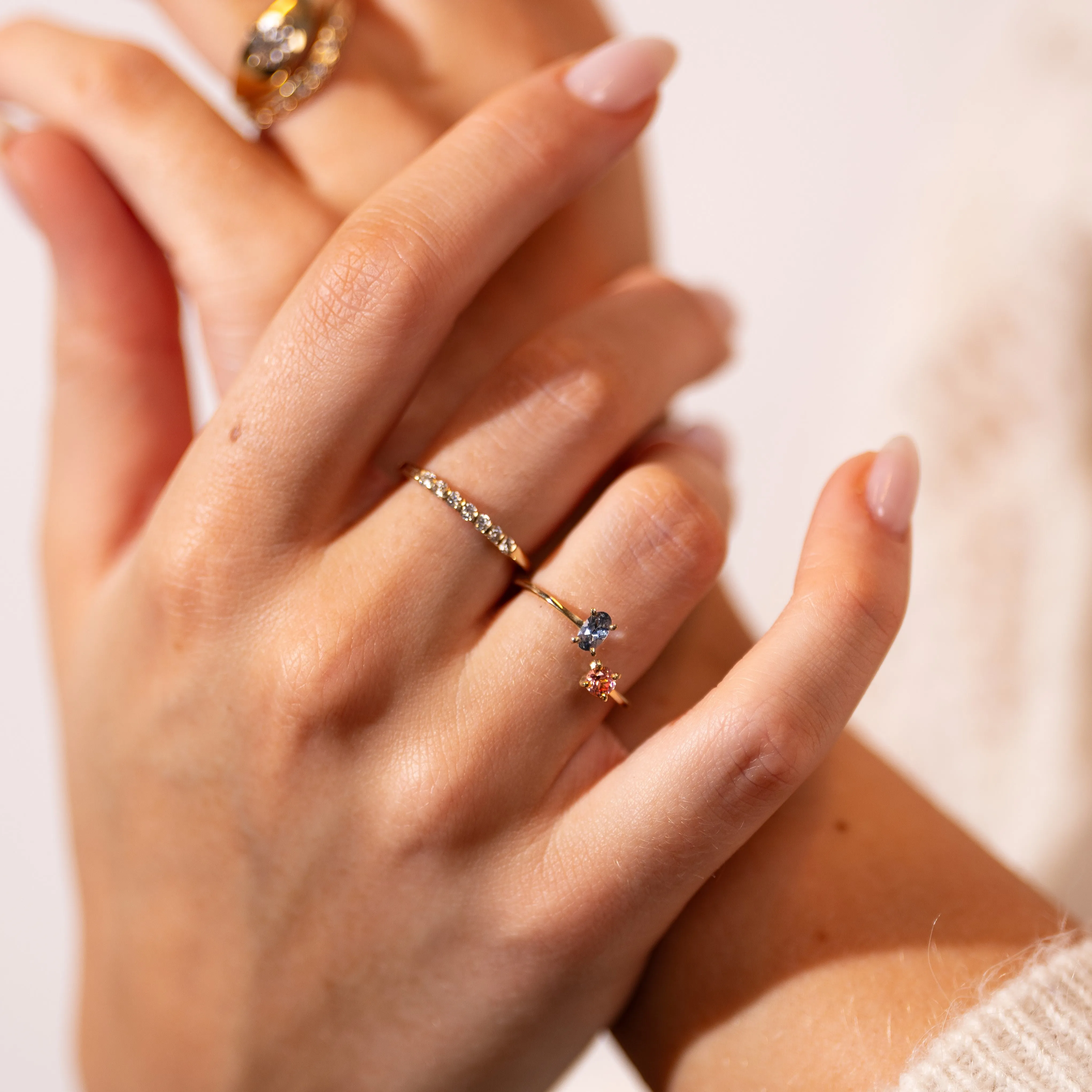 Women's emerald and diamond ring