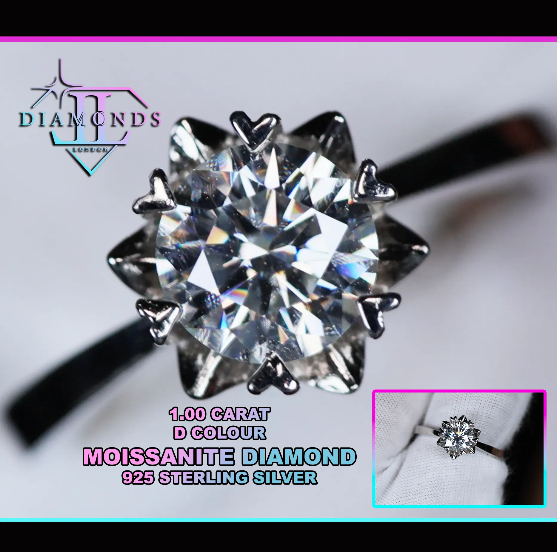 Womens Moissanite Rings | Moissanite Diamond Ring | Womens Engagement Ring