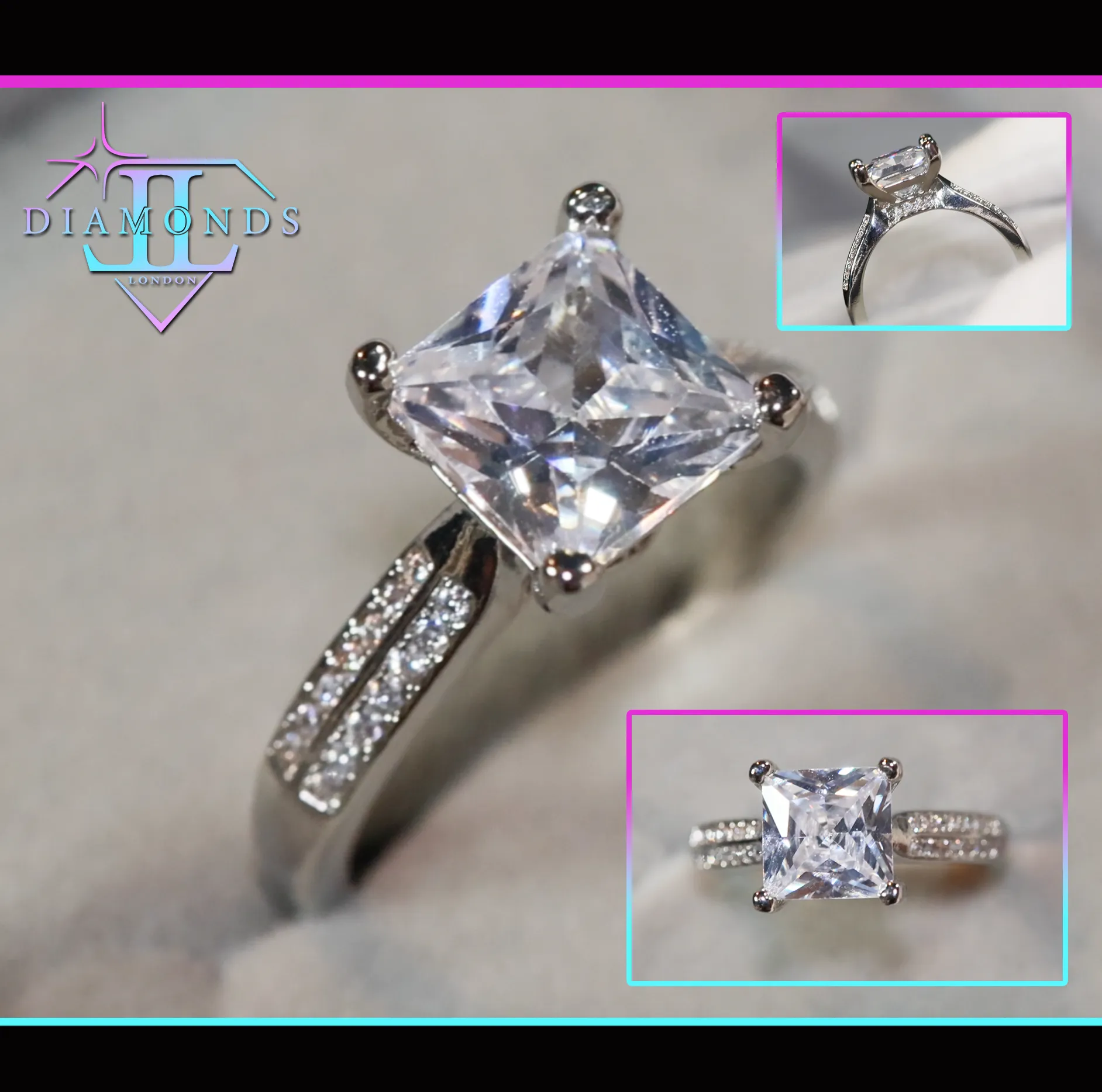 Womens Princess Cut Diamond Ring | Promise Ring | Engagement Ring