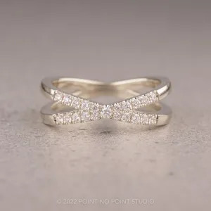 X Diamond Wedding Band, Platinum