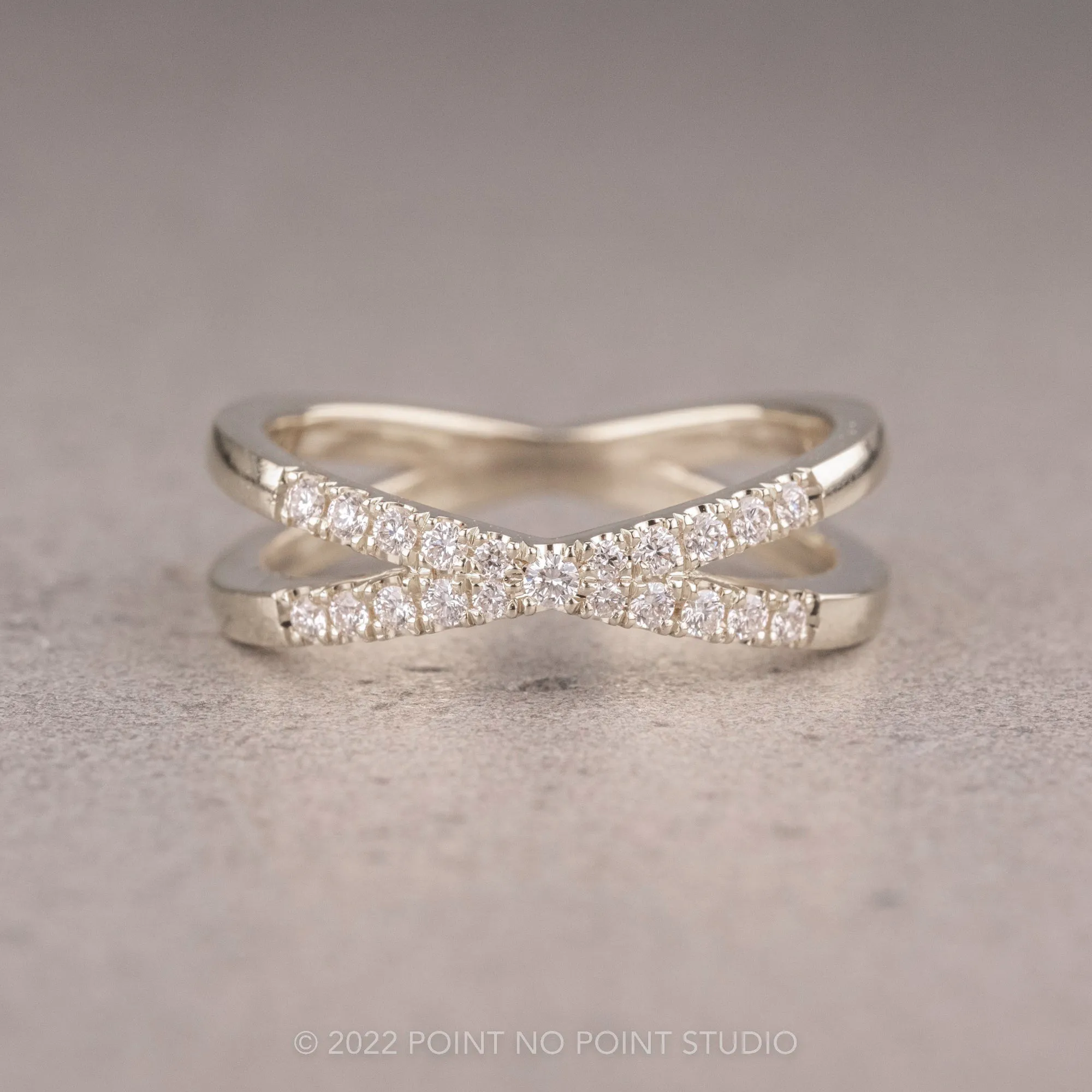X Diamond Wedding Band, Platinum