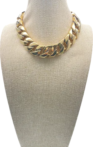 Yellow Gold 24k Plated Gold Chunky Chain Necklace