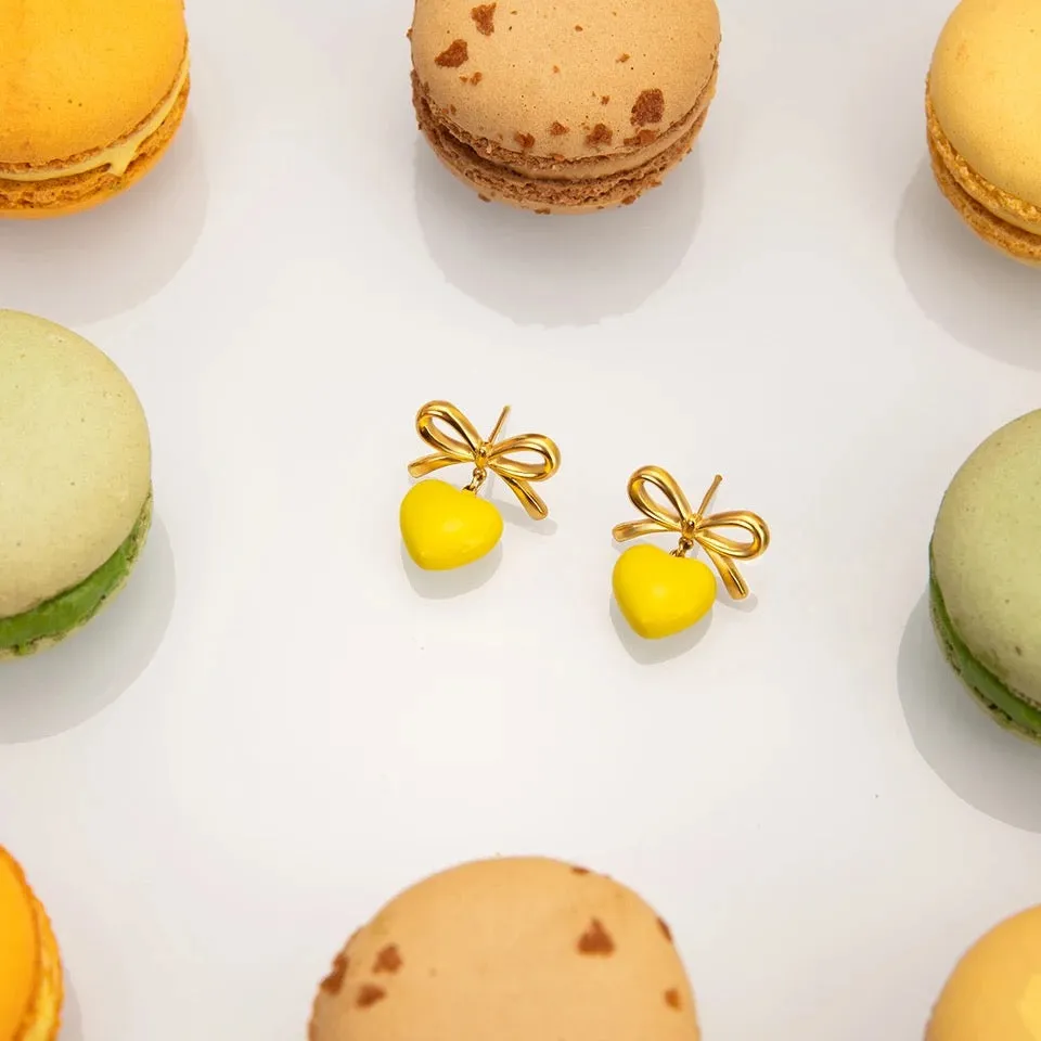 Yellow Sweetheart Drop Earrings