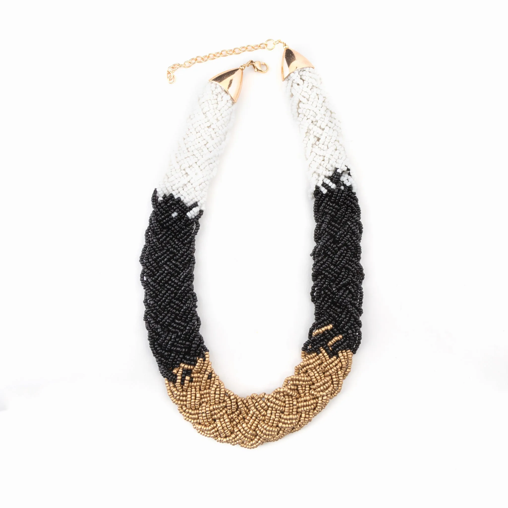 Zaylee Braided Bead Collar Necklace